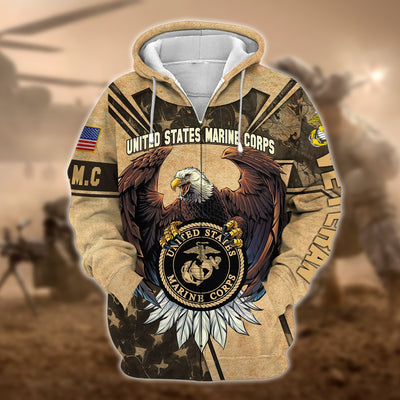 Premium U.S Multiple Service Veteran Zip Hoodie