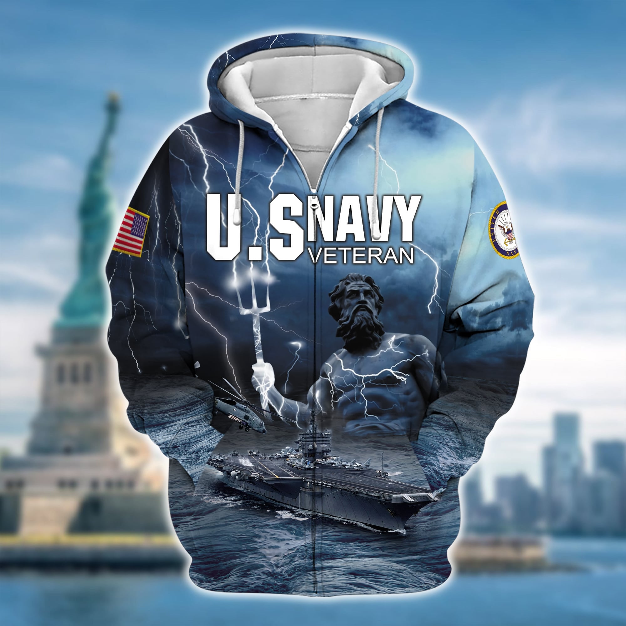 Premium U.S. Navy Veteran Zip Hoodie