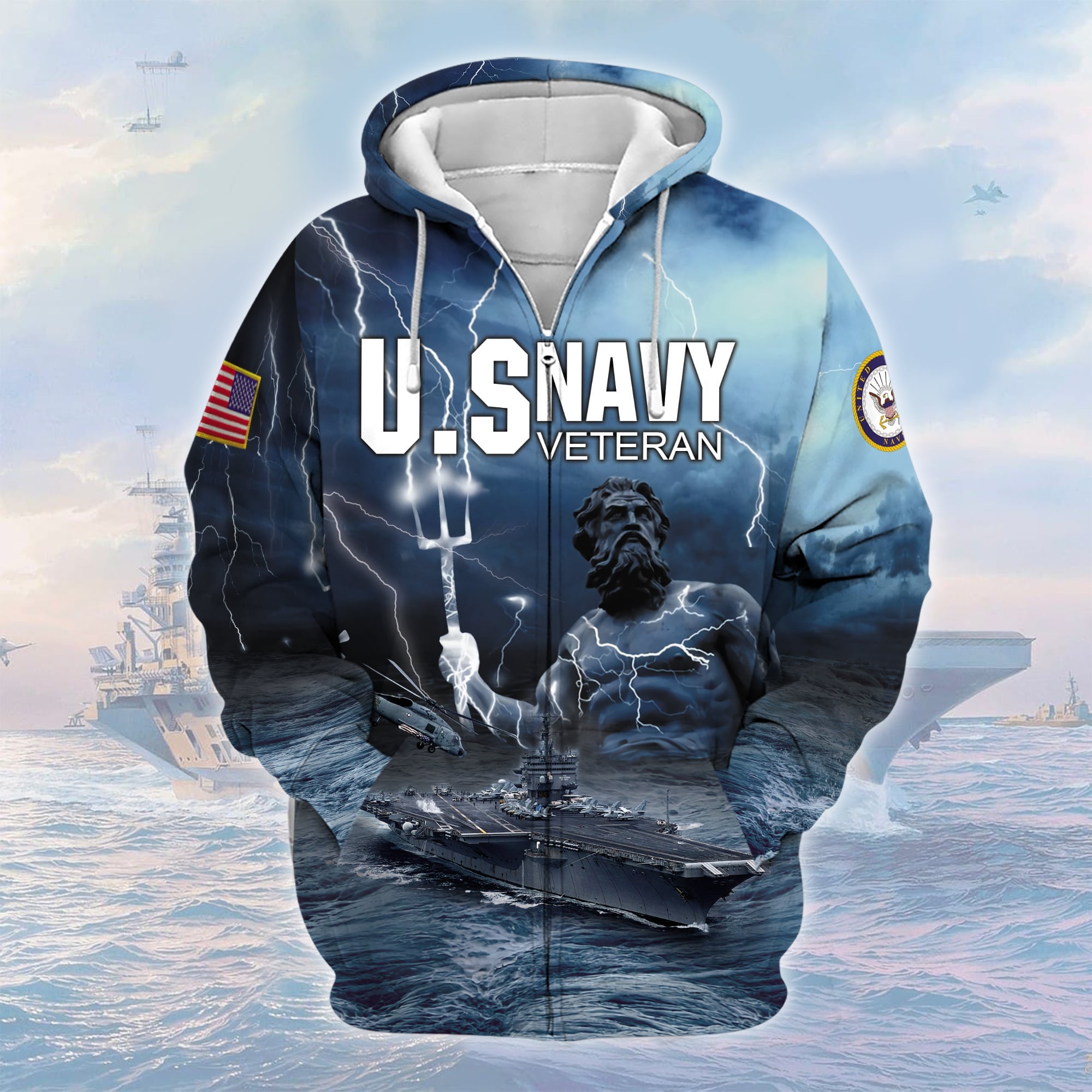 Premium U.S. Navy Veteran Zip Hoodie