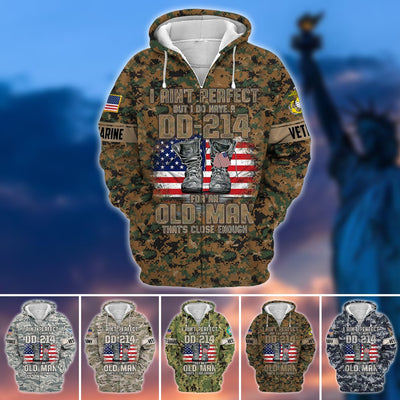 Premium U.S Multiple Service Veteran Zip Hoodie