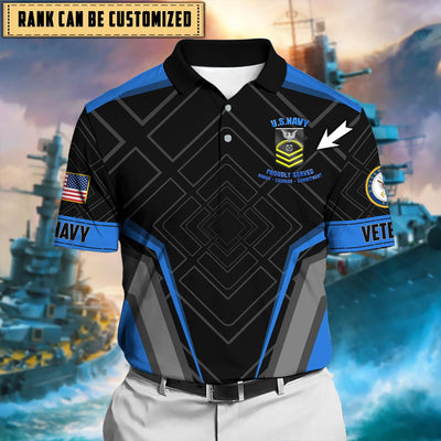 Premium Personalised U.S Multiple Service Veteran Polo Shirt