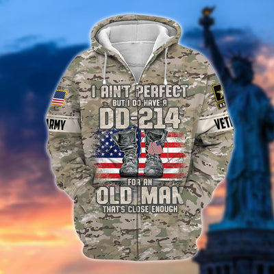 Premium U.S Multiple Service Veteran Zip Hoodie