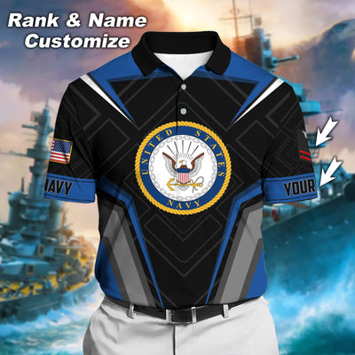Premium Personalised U.S Multiple Service Veteran Polo Shirt