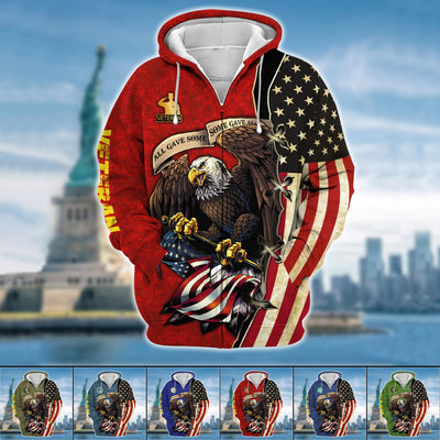 Premium U.S Multiple Service Veteran Zip Hoodie