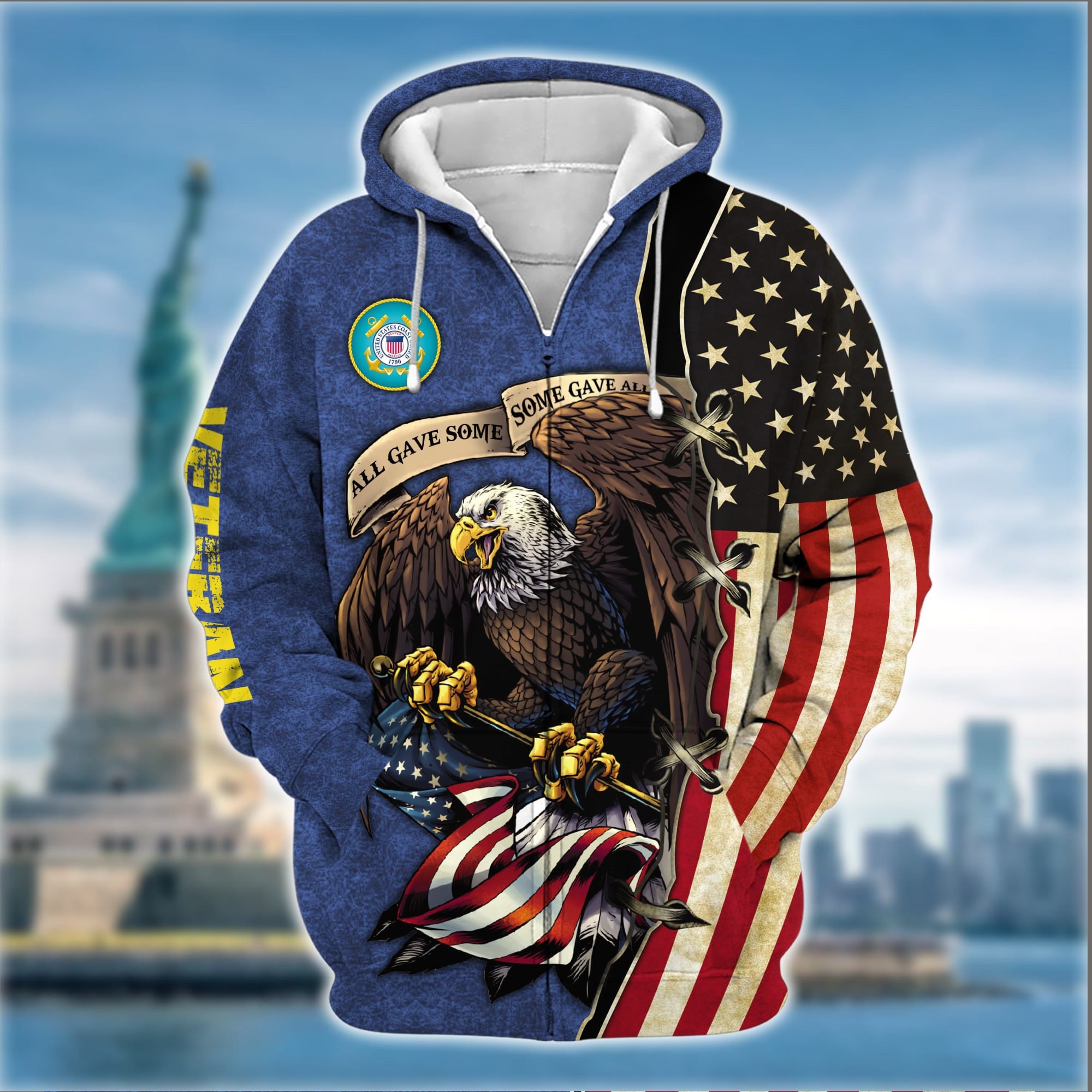 Premium U.S Multiple Service Veteran Zip Hoodie