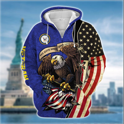 Premium U.S Multiple Service Veteran Zip Hoodie