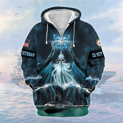 Premium U.S Navy Veteran Zip Hoodie