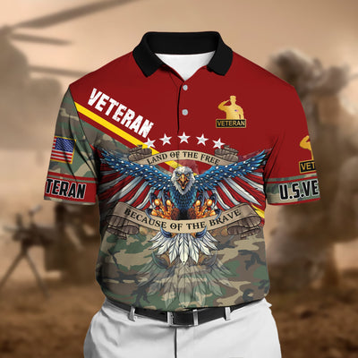Premium U.S Multiple Service Veteran Polo Shirt