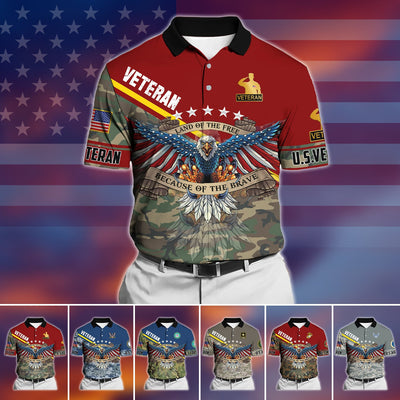 Premium U.S Multiple Service Veteran Polo Shirt