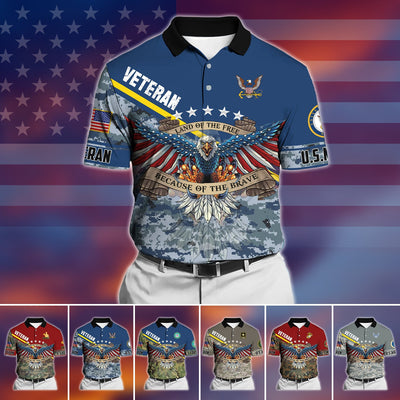 Premium U.S Multiple Service Veteran Polo Shirt