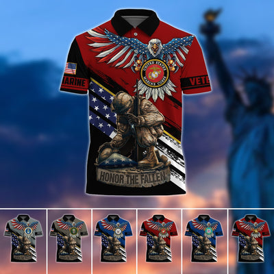 Premium U.S Multiple Service Veteran Polo Shirt