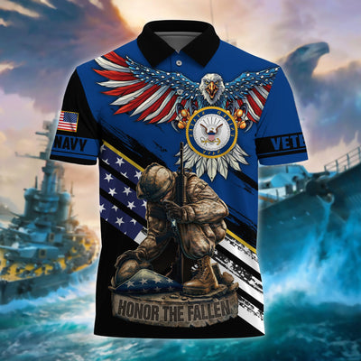 Premium U.S Multiple Service Veteran Polo Shirt