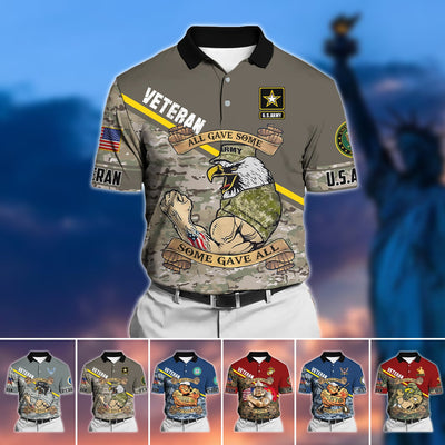 Unique U.S Multiple Service Veteran Polo Shirt