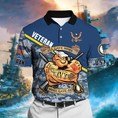 Unique U.S Multiple Service Veteran Polo Shirt