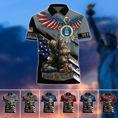 Premium U.S Multiple Service Veteran Polo Shirt
