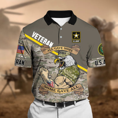 Unique U.S Multiple Service Veteran Polo Shirt