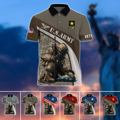 Premium U.S Multiple Service Veteran Polo Shirt