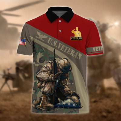 Premium U.S Multiple Service Veteran Polo Shirt