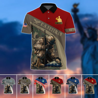 Premium U.S Multiple Service Veteran Polo Shirt