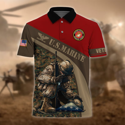 Premium U.S Multiple Service Veteran Polo Shirt
