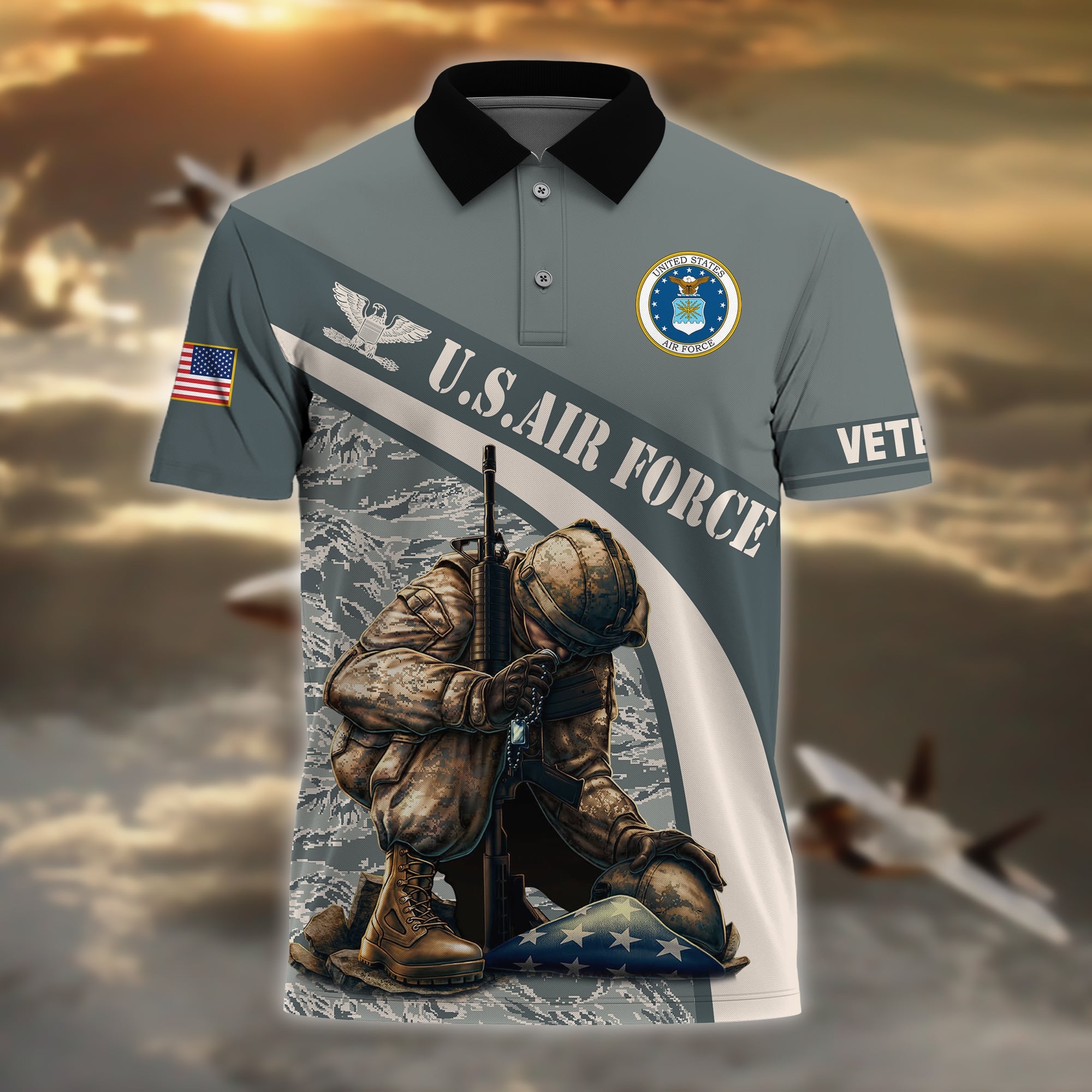 Premium U.S Multiple Service Veteran Polo Shirt