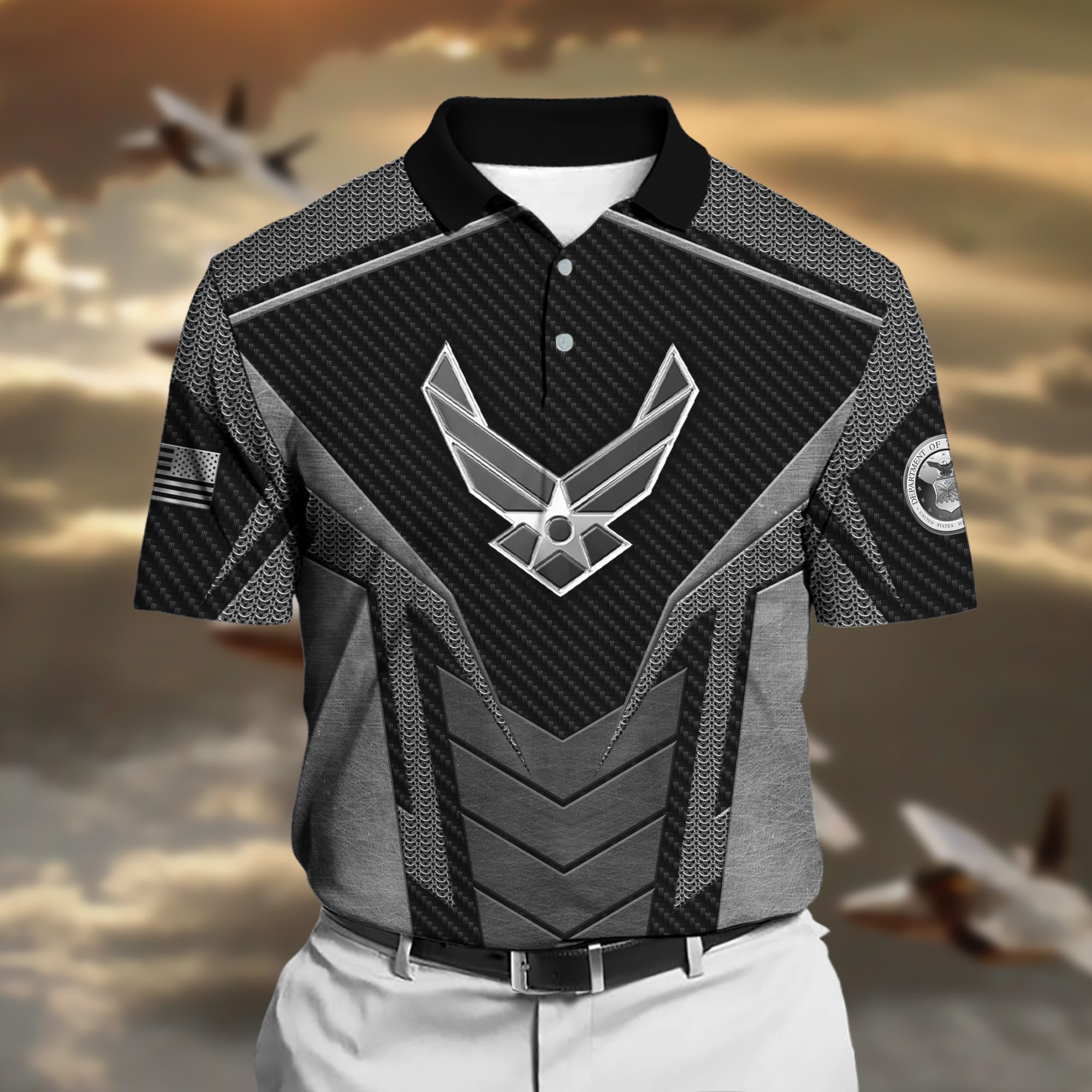 Premium U.S Multiple Service Veteran Polo Shirt