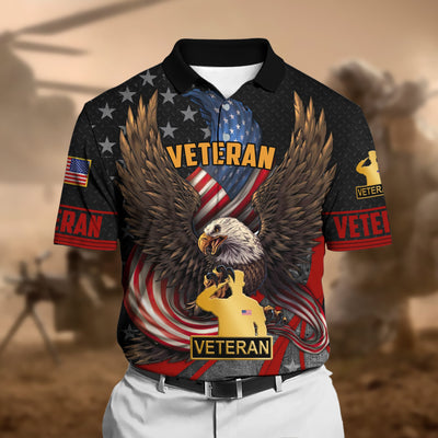 Premium U.S Multiple Service Veteran Polo Shirt