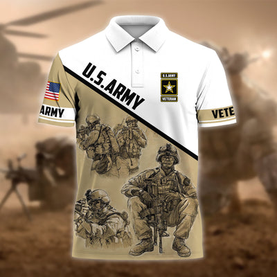 Premium U.S Multiple Service Veteran Polo Shirt