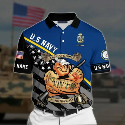 Premium Personalised U.S Multiple Service Veteran Polo Shirt