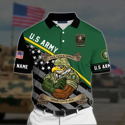 Premium Personalised U.S Multiple Service Veteran Polo Shirt