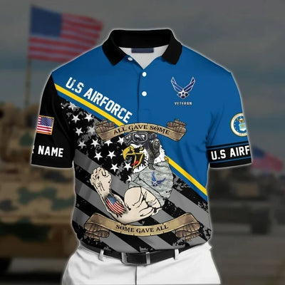 Premium Personalised U.S Multiple Service Veteran Polo Shirt
