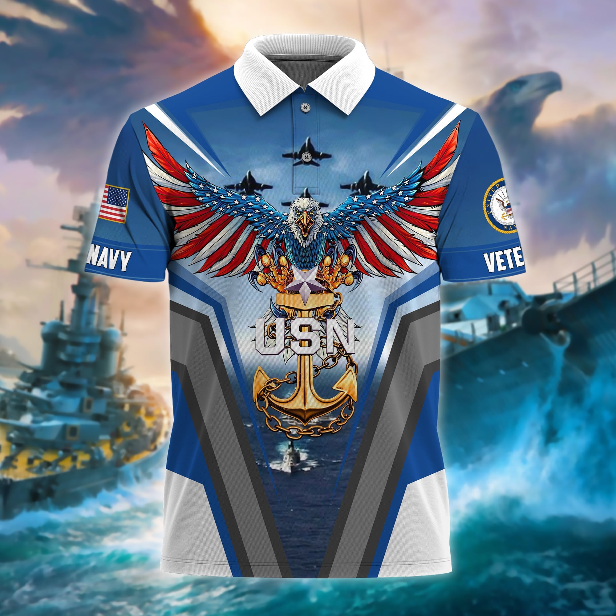 Premium U.S. Navy Veteran Polo Shirt