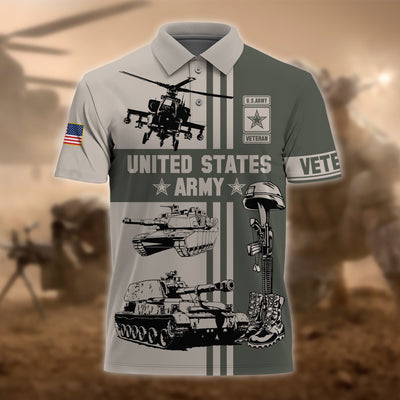 Premium U.S Multiple Service Veteran Polo Shirt