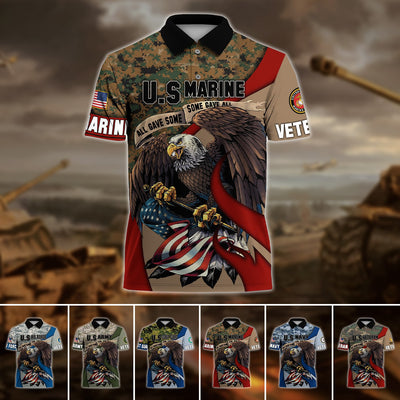 Premium U.S Multiple Service Veteran Polo Shirt