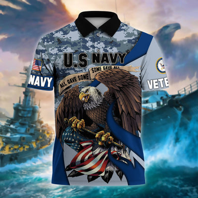 Premium U.S Multiple Service Veteran Polo Shirt