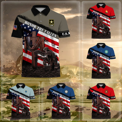Premium U.S Multiple Service Veteran Polo Shirt