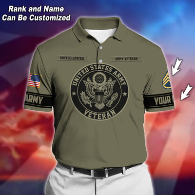Premium Personalised U.S Multiple Service Veteran Polo Shirt