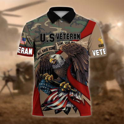 Premium U.S Multiple Service Veteran Polo Shirt