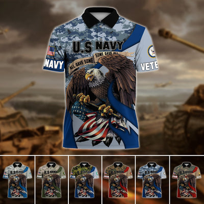 Premium U.S Multiple Service Veteran Polo Shirt