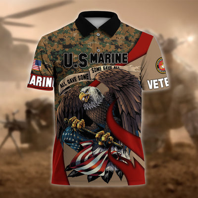 Premium U.S Multiple Service Veteran Polo Shirt