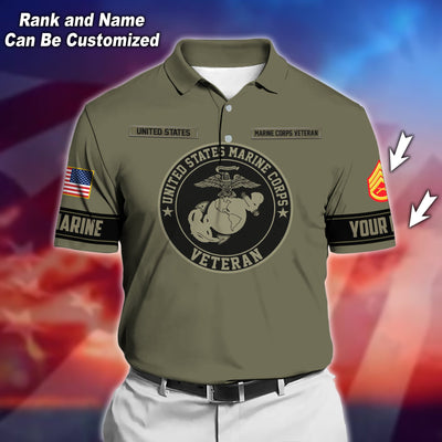 Premium Personalised U.S Multiple Service Veteran Polo Shirt