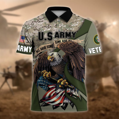 Premium U.S Multiple Service Veteran Polo Shirt