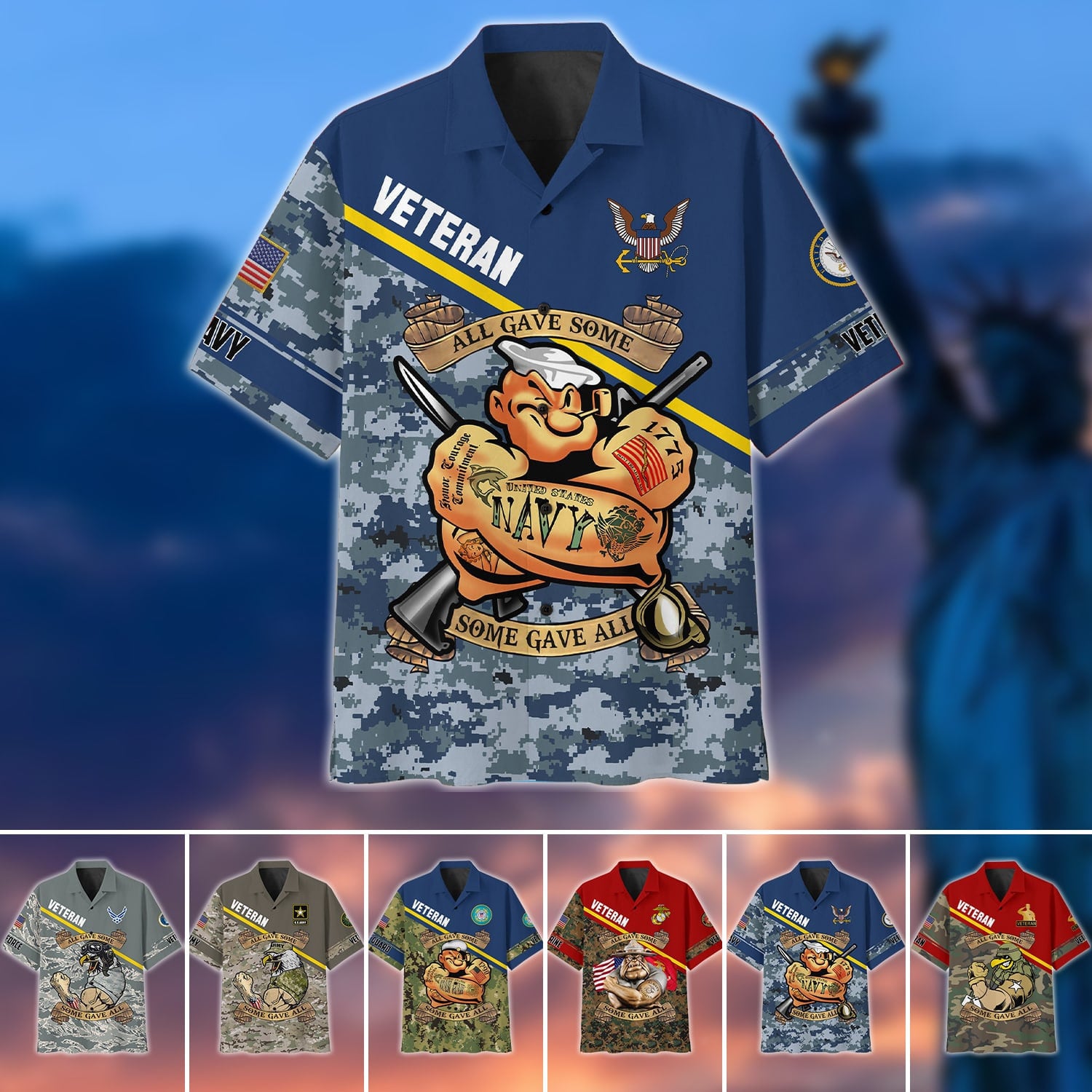 Premium U.S Multiple Service Veteran Hawaii Shirt