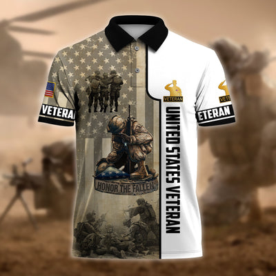 Premium U.S Multiple Service Veteran Polo Shirt