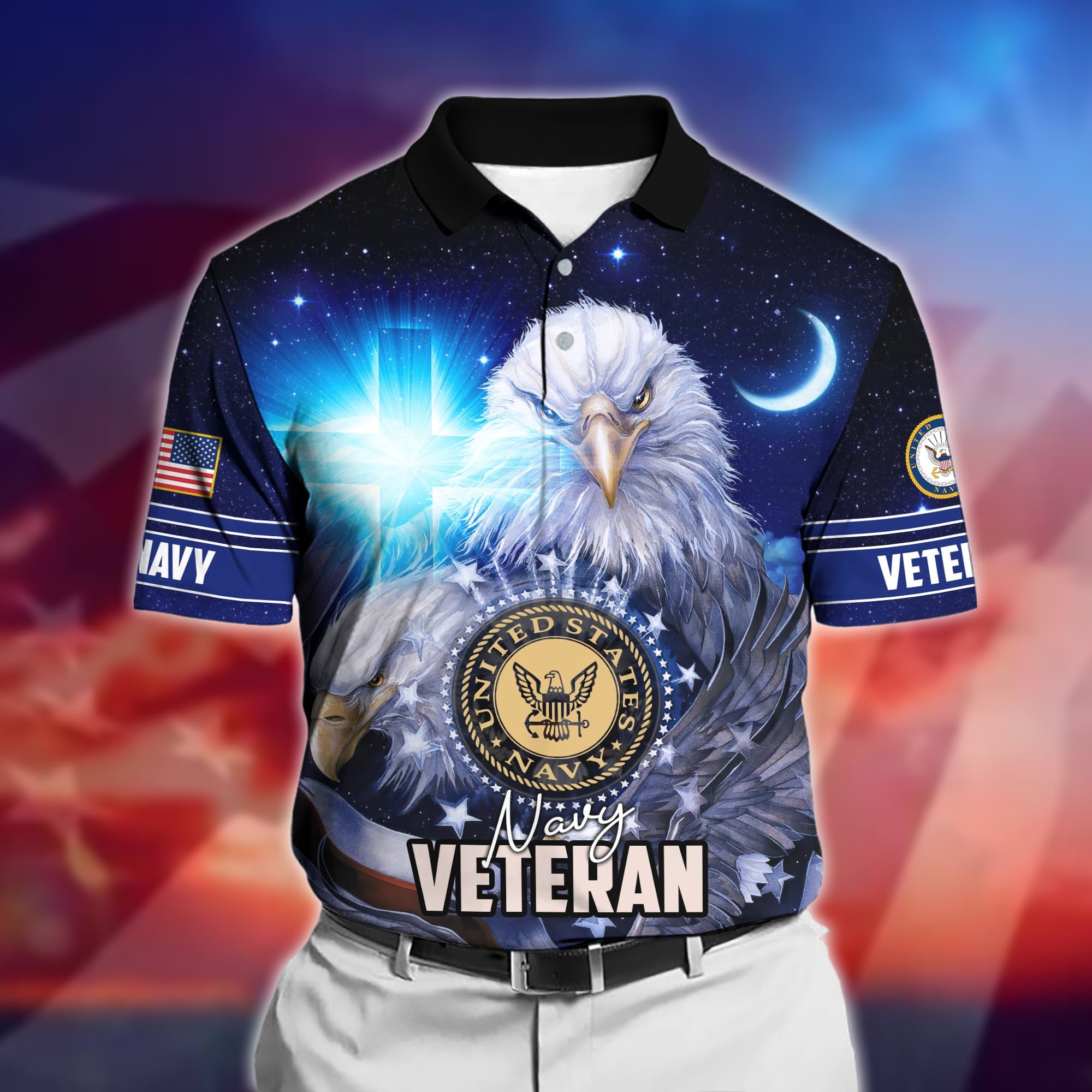 Premium U.S Multiple Service Veteran Polo Shirt