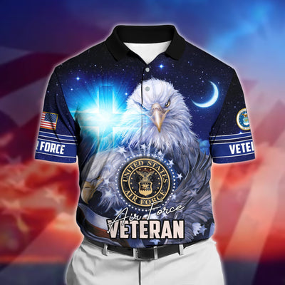 Premium U.S Multiple Service Veteran Polo Shirt