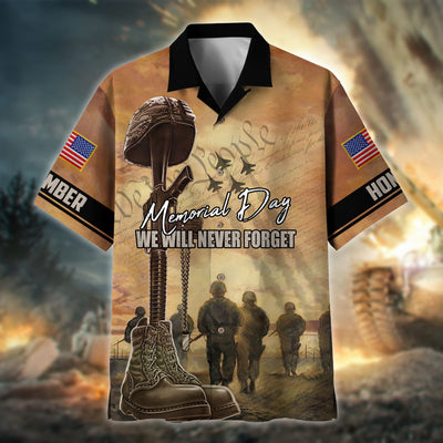 Premium Memorial Day We Will Never Forget Polo Shirt