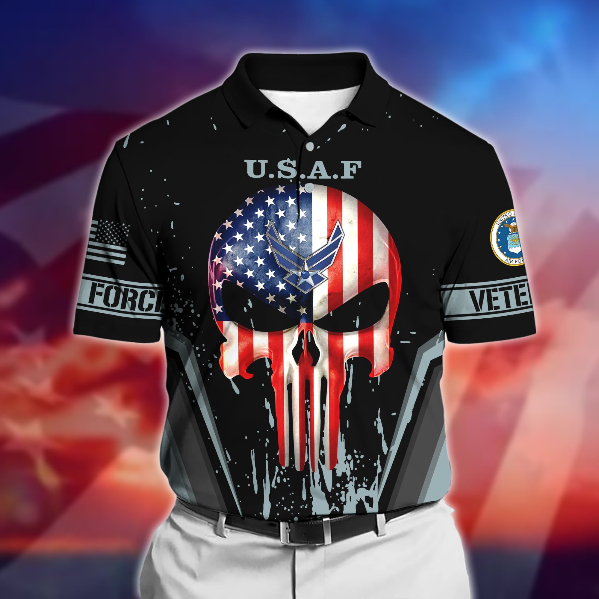 Premium U.S Multiple Service Veteran Polo Shirt