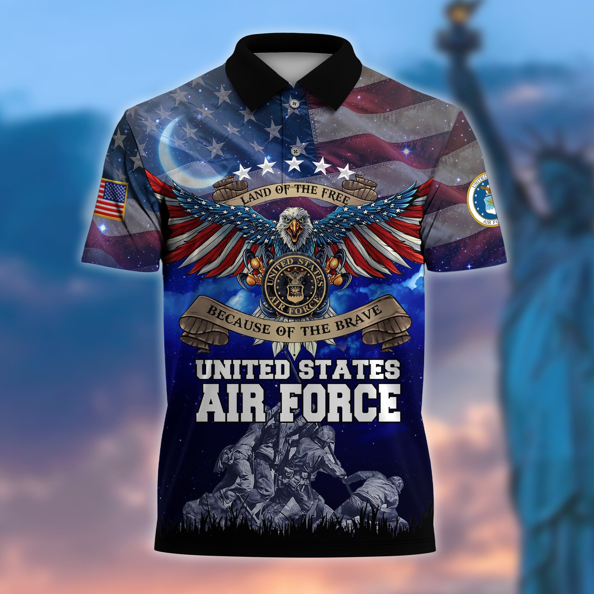 Premium U.S Multiple Service Veteran Polo Shirt