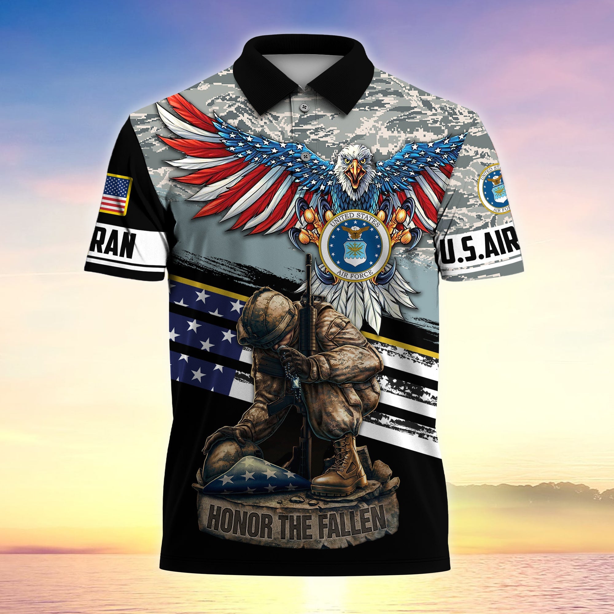 Premium U.S Multiple Service Veteran Polo Shirt